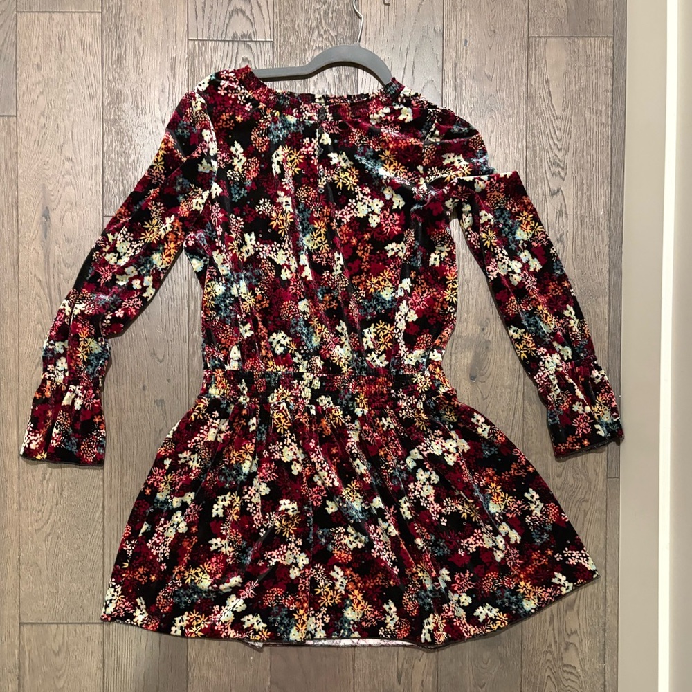 Ella Moss Floral Long Sleeve Dress - Red and Black